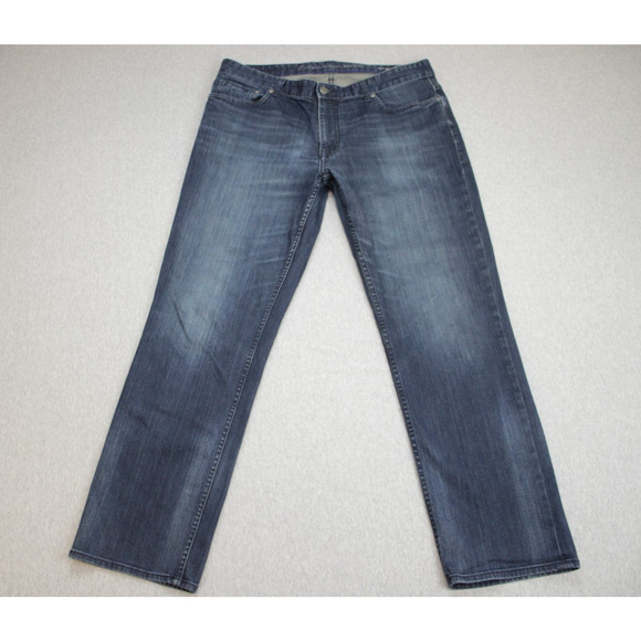 Calvin Klein Jeans Mens 36 x 30 Blue Slim Straight Cotton Blend Stretch - Picture 1 of 9